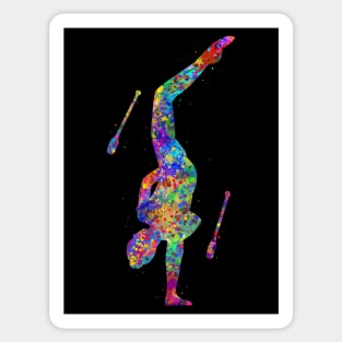 Rhythmic gymnastics juggling watercolor Sticker